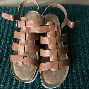 Corky’s Brown Strappy Wedge Sandals